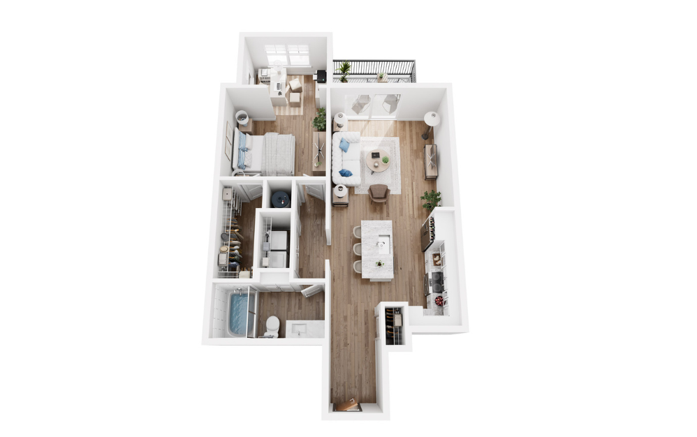 Bronze - 1 bedroom floorplan layout with 1 bath and 857 square feet.