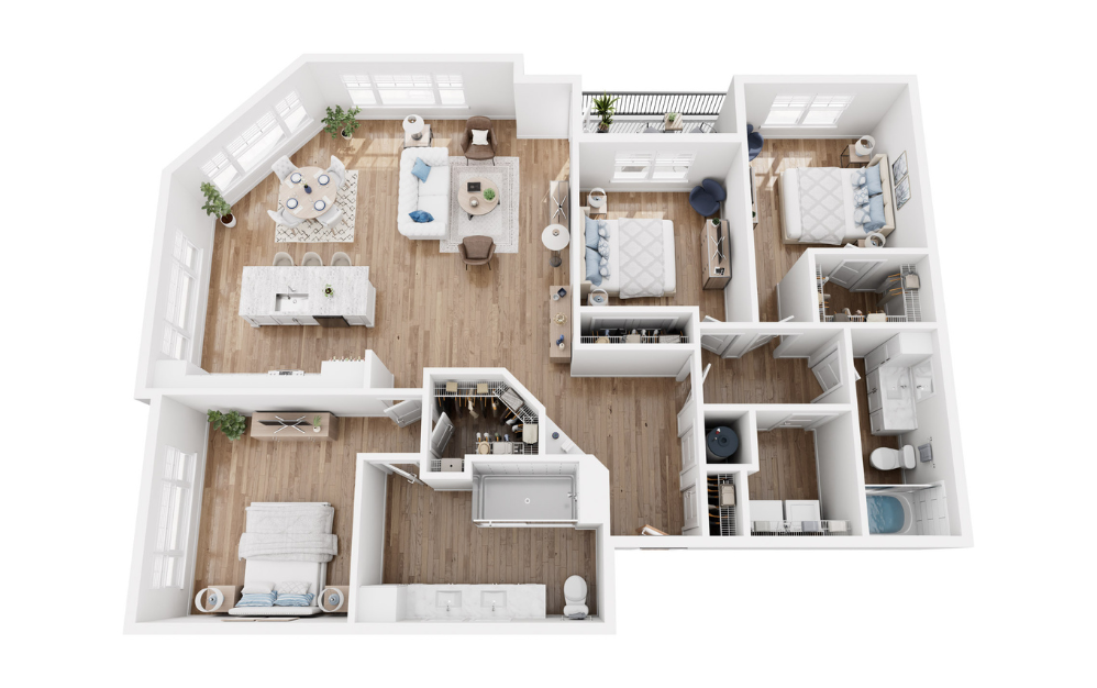 Citrine - 3 bedroom floorplan layout with 2 baths and 1646 square feet.