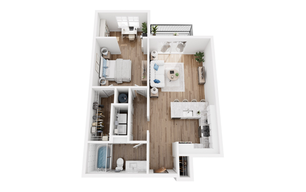 Marble - 1 bedroom floorplan layout with 1 bath and 814 square feet.
