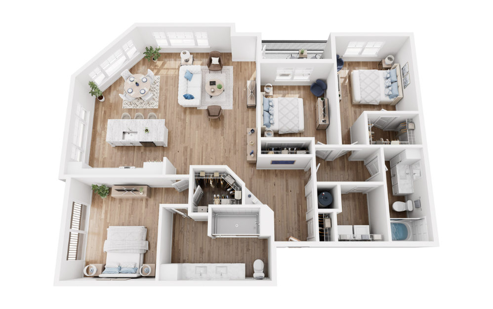Peridot - 3 bedroom floorplan layout with 2 baths and 1646 square feet.