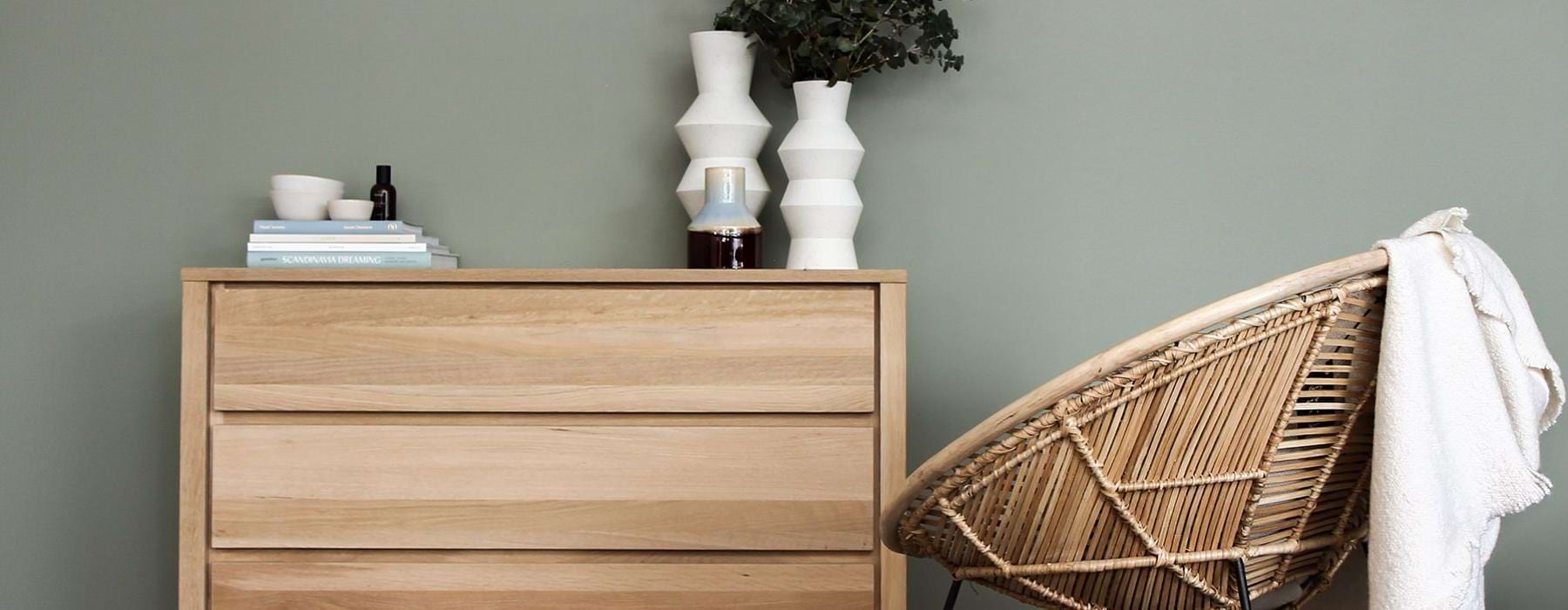 papasan chair next to bureau